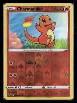 Charmander 023/185 Common Vivid Voltage Pokemon Reverse Holo Near Mint - Image 1