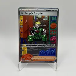 Pokemon Lt. Surge's Bargain 185/132 ME01 Mega Evolution SIR Holo English NM - Image 1