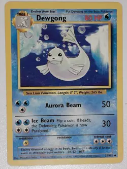 Dewgong 25/102 Uncommon Base Set Unlimited Pokemon Lightly Played - Image 1
