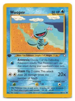 Wooper 82/111 Common Neo Genesis Pokemon 1st Edition 2000 MIKI TANAKA - Image 1