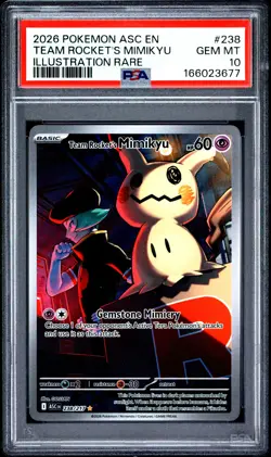 Team Rocket's Mimikyu 238/82 Illustration Rare Ascended Heroes Pokemon PSA 10 - Image 1