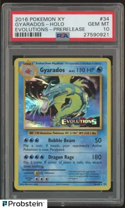 2016 Pokemon Evolutions Prerelease #34 Gyarados Holo PSA 10 GEM MINT - Image 1