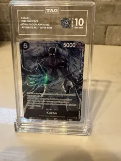 2025 One Piece CCG Kuzan Parallel Alt Art Foil SR OP10-082 TAG 10 Gem Mint - Image 1