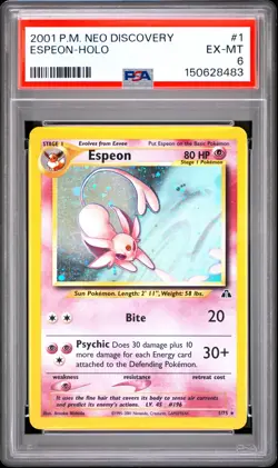 2001 POKEMON NEO DISCOVERY #1 ESPEON-HOLO PSA 6 - Image 1