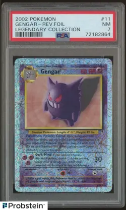 2002 Pokemon Legendary Collection #11 Gengar Reverse Foil PSA 7 NM - Image 1