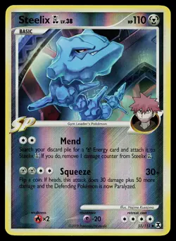 Pokemon Card - Steelix GL Rising Rivals 51/111 Reverse Holo Uncommon - Image 1