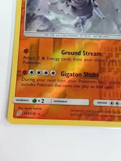 Steelix 104/236 Unified Minds Reverse Holo Rare Pokemon Card 2019 - Image 3
