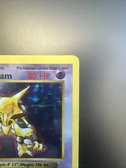 First Edition Base Set Alakazam 1/102 MP Pokemon 1st Edition Card - Image 3