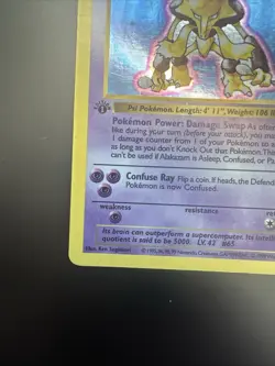 First Edition Base Set Alakazam 1/102 MP Pokemon 1st Edition Card - Image 4