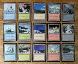 MTG Ice Age - Set of Basic Land - 15 Cards (LP) - One Dupe (plains) - Image 1