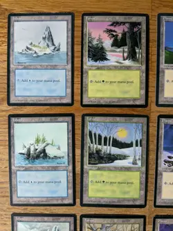 MTG Ice Age - Set of Basic Land - 15 Cards (LP) - One Dupe (plains) - Image 2