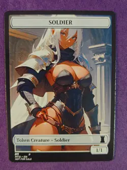 Soldier Token MTG Fan Art Anime Test Card - Image 1