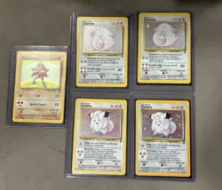 Lot Of 5 Base Set 2 Holo Rare Pokemon Cards. Clefairy, Chansey and Hitmonchan - Image 1