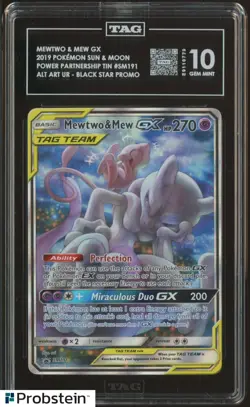 2019 Pokemon S & M Power Partnership SM191 Black Star Promo Mewtwo Mew Gx TAG 10 - Image 1