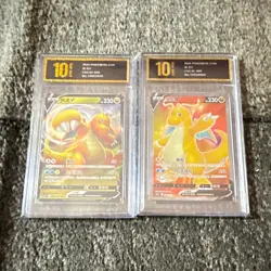 Pokemon TCG Chinese Graded Holo 2 Card Lot Dragonite V CS4.5C-038/068 - Image 1