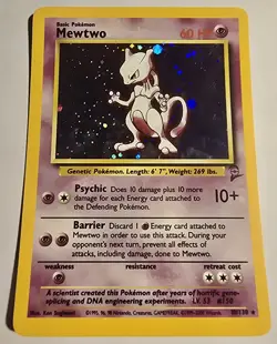 Pokemon TCG Mewtwo Base Set 10/130 Holo 1999-2000 Wizards Base Set - Image 1