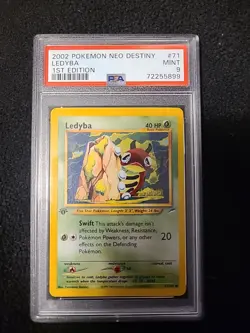 PSA 9 Pokemon TCG Ledyba Neo Destiny 71 Regular 1st Edition Common - Image 1