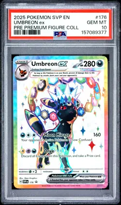 2025 POKEMON SVP EN-SV BLACK STAR PROMO #176 UMBREON EX PSA 10 - Image 1