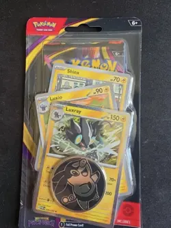 Pokemon TCG Mega Evolution Pitch Black Checklane Blister Luxray Promo Tepig Coin - Image 1