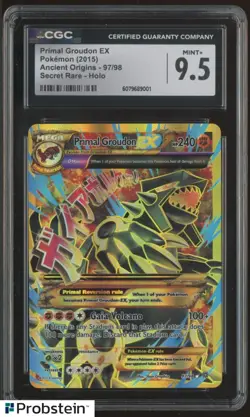 2015 Pokemon Ancient Origins #97/98 Primal Groudon Ex Secret Holo CGC 9.5 MINT+ - Image 1