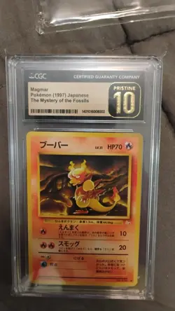 Pokemon CGC Pristine 10 Magmar 1997 Mystery of the Fossils Japanese #126 Regular - Image 1