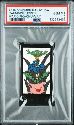 PSA 10 Carnivine Hoppip Mario Pikachu Hanafuda Japanese Pokemon 2016 May - Image 1