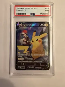 Pokemon TCG CS4.1 Pikachu V #016 Chinese Holo Full Art PSA 9 (2024) - Image 1