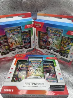 Pokemon First Partner Illustration Collection Series 2. X3. Factory Sealed - Image 1