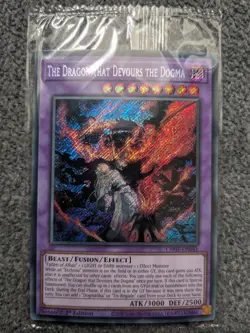 YUGIOH THE DRAGON THAT DEVOURS THE DOGMA 1ST EDITION SECRET RARE#CH01 SEALED - Image 1