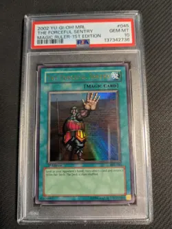 Yugioh The Forceful Sentry MRL-045 1st Edition Ultra Rare PSA 10 Gem Mint! - Image 1