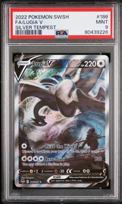 Pokemon Lugia v Alt Art TCG Card Silver Tempest SWSH Ultra Rare 186/195 PSA 9 - Image 1