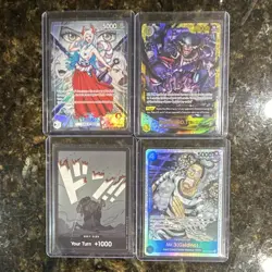 Bandai One Piece Card Game Kingdoms of Intrigue 4-Card Lot Yamato/Teach - Image 1