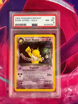 Dark Hypno 9/82 Holo English Team Rocket PSA Graded 8 Pokemon Trading Card Game - Image 1