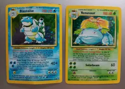 Blastoise 2/102 Venusaur 15/102 Base Set 1999 Holo Vintage WOTC 2 Card Lot - Image 1