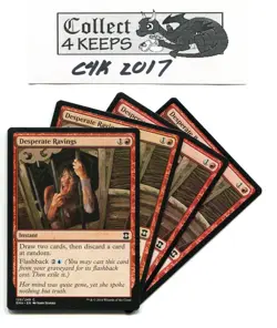 Magic MTG Eternal Masters 2015: 4x x4 Desperate Ravings Red Playset Unplayed 125 - Image 1