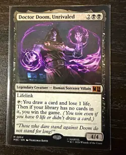 Wizards of the Coast MTG Doctor Doom, Unrivaled 0654 Mythic Alt Art Black 4/4 - Image 1