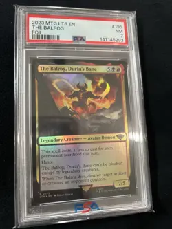 MTG LOTR The Balrog Durin’s Bane Foil PSA 7 #195 Rare - Image 2