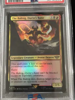 MTG LOTR The Balrog Durin’s Bane Foil PSA 7 #195 Rare - Image 3