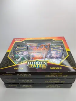 Lot of 3 Pokemon Hidden Fates GX Collection Boxes – Sealed Set – Charizard Etc. - Image 1