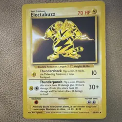 Pokemon Electabuzz 20/102 Base Set Rare Regular English 70 HP Basic Wizards Card - Image 1