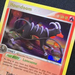INVERTED ERROR Houndoom 7/115 EX Unseen Forces Reverse Holo Rare Pokemon Card - Image 1