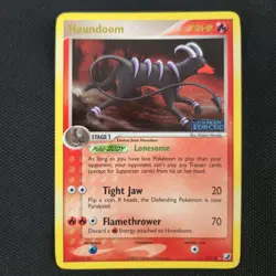 INVERTED ERROR Houndoom 7/115 EX Unseen Forces Reverse Holo Rare Pokemon Card - Image 4