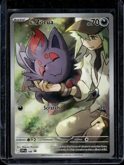 N's Zorua SVP189 Scarlet & Violet Promo NM English Pokemon Card Black Star - Image 1