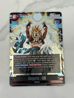 Bandai Dragon Ball Super Card Game Gogeta BR FB09-007 SR Fusion Evolve Battle - Image 1