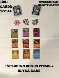 Pokemon Card Lot 100+ NO DUPLICATES Guaranteed EX Ultra Rare Kids Gift Bundle - Image 1
