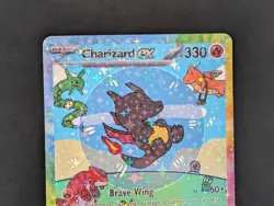 BUBBLE SHINY CHARIZARD EX POKEMON CARD * FAN ART * MEW FRIENDS Paldean 232/091 - Image 2