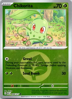 Chikorita 5/214 Lost Thunder Reverse Holo Pokemon TCG Card - Image 3