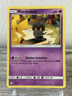 Marshadow 103/236 NM Rare 2019 Pokemon Sun & Moon Cosmic Eclipse Pikachu Card - Image 1