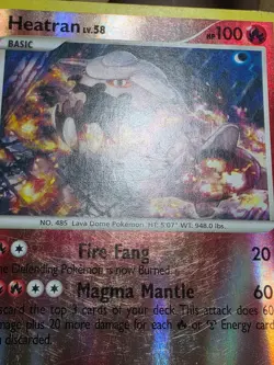 HP HEATRAN 3/99 Reverse Holo Rare pokemon card PLATINUM ARCEUS - Image 4