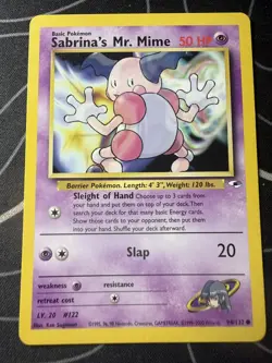Sabrina's Mr. Mime 94/132 Common Gym Heroes Pokemon Unlimited LP - Image 1